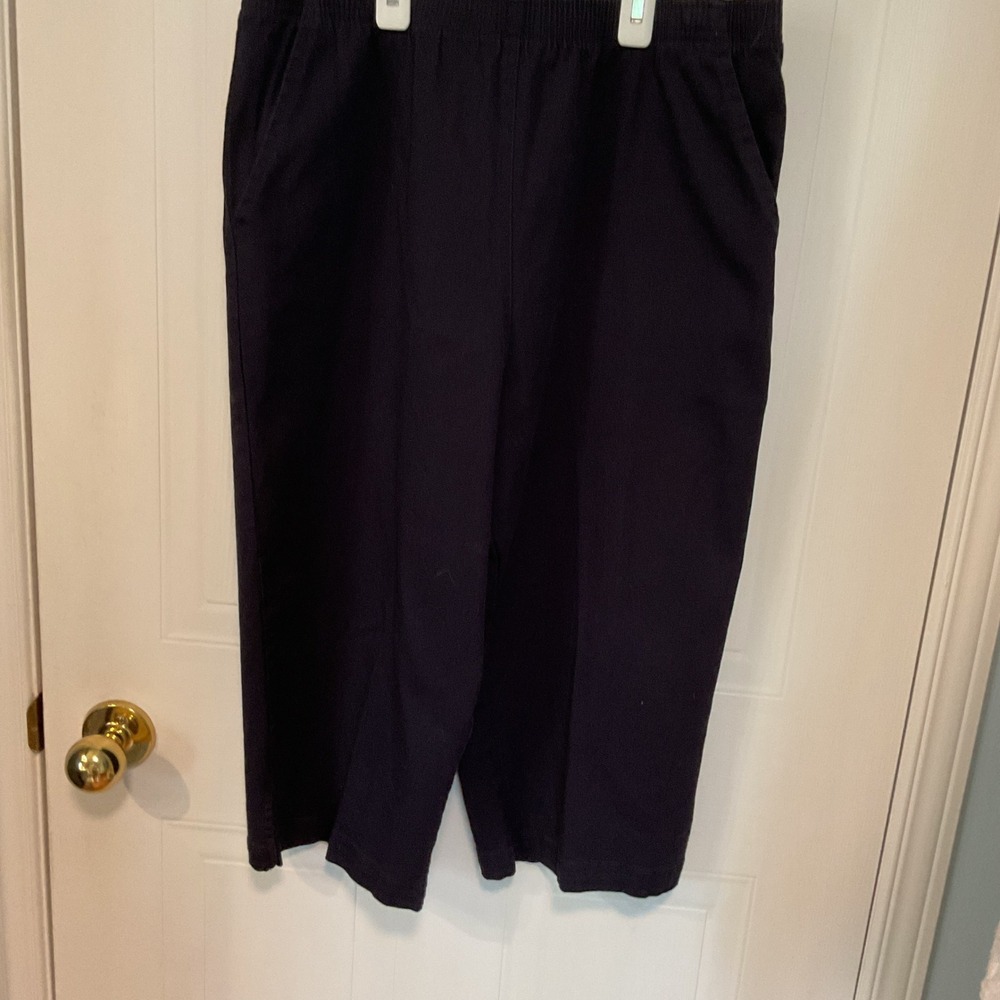 Tradition Country Collection Pants Womens 16 Navy Blue Excellent Elastic Waist